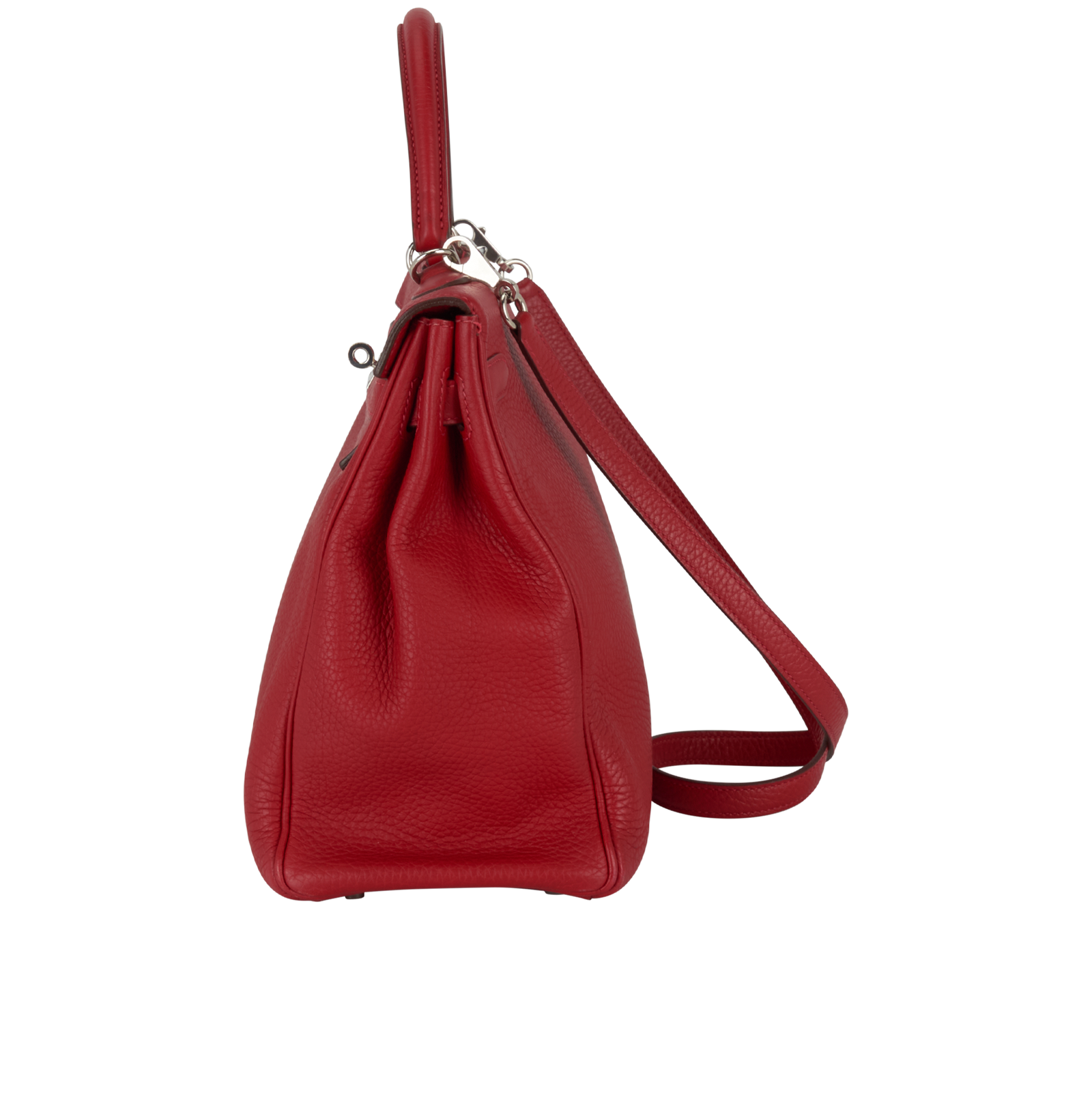Kelly 35 Retourne In Evercolor Rouge Garance, &pound;6,000, Handbags, Red, Leather, Bottom view